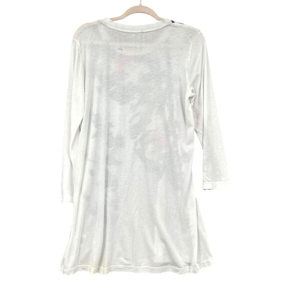 Adrienne Vittadini Abstract Butterfly Print Tunic Top Long Sleeve Womens Large - Picture 2 of 9